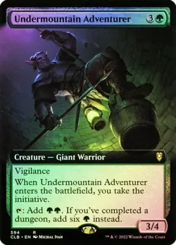 NM Extended Art Foil Undermountain Adventurer, MTG, Baldur's Gate, Magic, 594 - Image 1