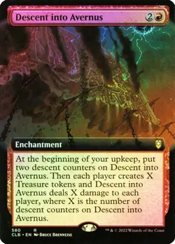 NM Extended Art Foil Descent into Avernus, MTG, Baldur's Gate, Magic, 580 - Image 1