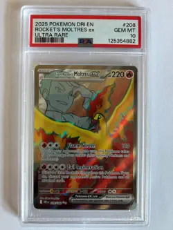 Pokemon Destined Rivals - Team Rockets Moltres EX 208/182 - GEM MINT - PSA 10 - Image 1