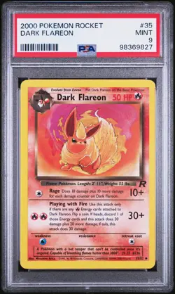 2000 Pokemon Team Rocket Dark Flareon #35/82 PSA 9 - Image 1