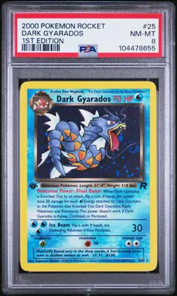 2000 Pokemon Team Rocket Dark Gyarados #8/82 1st Edition Holo PSA 8 - Image 1