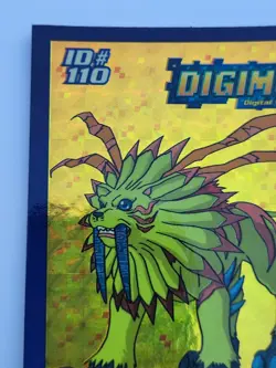 Rare FOIL PRISM Digimon Card SaberLeomon ID #110 Holo Card Toy Exclusive Bandai - Image 2