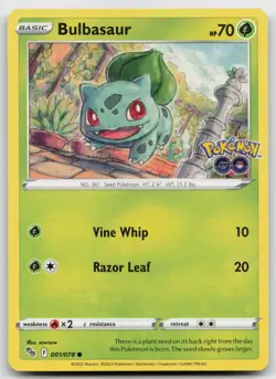 Pokemon Bulbasaur Common Pokemon GO 001/078 LP - Image 1