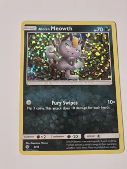 Pokemon TCG Alolan Meowth 008/012 McDonald's 2017 Holo Promo Basic Card - Image 1