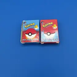 1999 POKEMON MINI PLAYING CARDS almost Full Deck Blue/Red RARE 52cards With Box - Image 1