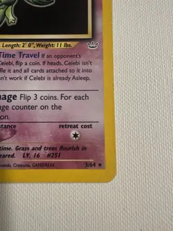 Celebi Holo Rare Pokemon TCG Card Neo Revelation 3/64 - Image 5