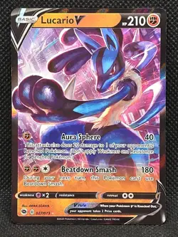 Lucario V 27/73 Full Art Ultra Rare 2020 Champions Path Pokemon Card - Image 1