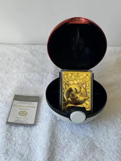 Jigglypuff 1999 Burger King 23k Gold Plated Card - Pokemon TCG w/Poke Ball & COA - Image 1