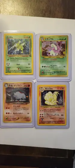 Pokemon- TCG Trading Cards Lot - Scyther, Ninetales, Meganium, Dark Donphan - Image 1