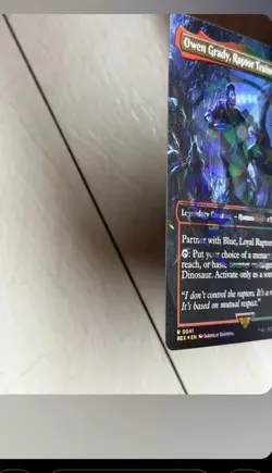 MTG Owen Grady, Raptor Trainer Jurassic Park Emblem Card - Near Mint Foil - Image 4