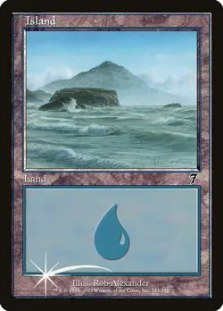 Island 333 1x FOIL MtG FOIL Seventh Edition HEAVY PLAYED - Image 1