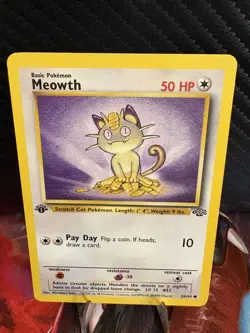 1999 Pokemon Jungle Meowth 56/64 1st Edition WOTC Vintage LP+ Non-Holo - Image 1