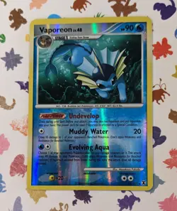 Pokemon TCG Vaporeon 34/111 Platinum Rising Rivals Reverse Holo English 2009 - Image 1