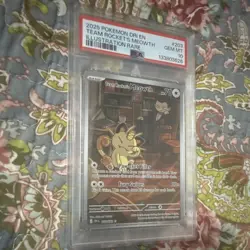 Pokemon PSA 10 Team Rocket's Meowth Sv10 203/182 Illustration Rare Holo - Image 2
