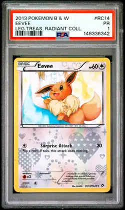 2013 POKEMON BLACK & WHITE LEGENDARY TREASURES RADIANT COLLECTION EEVEE PSA 1 - Image 1