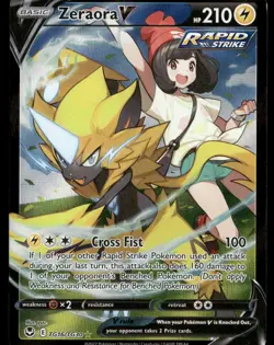 Zeraora V TG16/TG30 Holo V Rare Silver Tempest Trainer Gallery Pokemon NM/M - Image 1