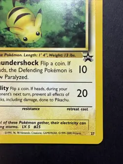 Pikachu # 27 "Bumblebee" Black Star PROMO WOTC - Image 4