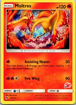 POKEMON MOLTRES 38/214 RARE LOST THUNDER NM/M - Image 1