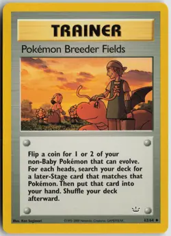 Pokemon Breeder Fields Uncommon Unlimited Neo Revelation 62/64 NM - Image 1