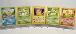 Pokemon Kanto Starters Bulbasaur Shadowless 44/102 & Pikachu 58/102 Base Set - Image 1