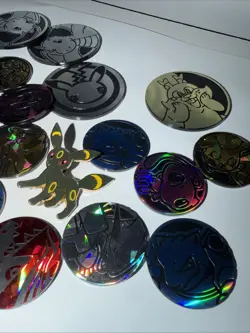Pokemon Tcg Coin Lot 24 Count Mini And Large Coins And Pin Various Sets - Image 3