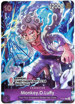 One Piece Monkey D. Luffy Bandai Cards Games Fest Promo P-041 English Character - Image 1