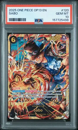 2025 ONE PIECE OP13-CARRYING ON HIS WILL #120 SABO PSA 10 - Image 1