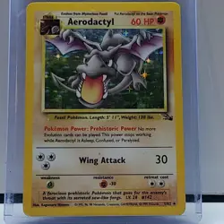 Pokemon Aerodactyl Fossil Holo Rare Card 1/62 60 HP Wing Attack 1999 - Image 1