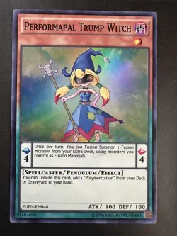 Yu-Gi-Oh Card - FUEN-EN048 - PERFORMAPAL TRUMP WITCH (super rare holo) - LP - Image 1