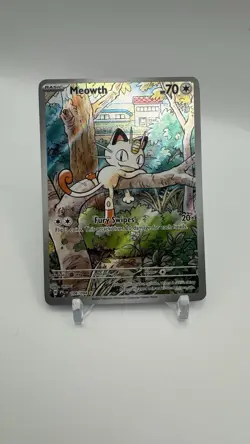 Meowth 106/094 Phantasmal Flames English Pokemon Card NM Illustration Rare - Image 1
