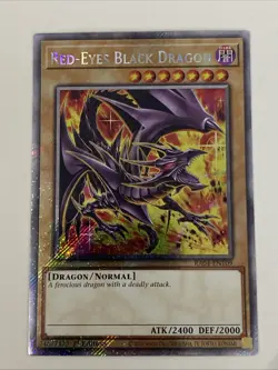 Yugioh Red-Eyes Black Dragon 1st Edition Platinum Secret Rare 8th NM - Free Holo - Image 1