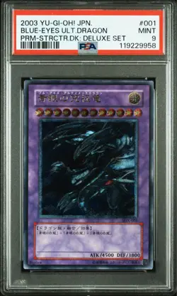 Blue-Eyes Ultimate Dragon Ultimate Rare PSA9 Yu-Gi-Oh! Yugioh - Image 1