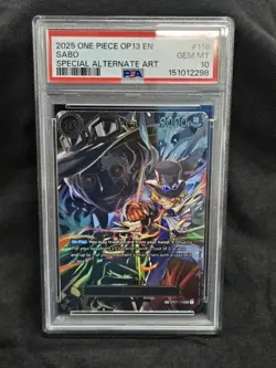 One Piece OP07-118 Sabo Rare Alt Art Foil EN PSA 10 - Image 1