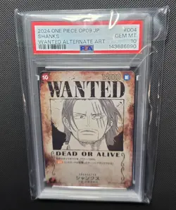 PSA 10 Shanks OP09-004 SP Wanted Poster Emperors in the New World ONE PIECE Card - Image 1