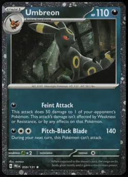 Umbreon 059/131 (NM) Rare Holo - SV: Prismatic Evolutions Pokemon - Image 1