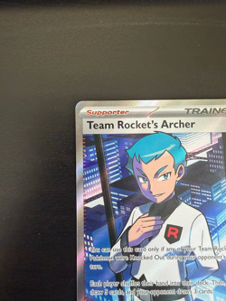 Pokemon TCG Team Rocket's Archer 223 182 Destined Rivals Full Art Holo Card - Image 2