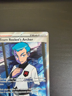 Pokemon TCG Team Rocket's Archer 223 182 Destined Rivals Full Art Holo Card - Image 3
