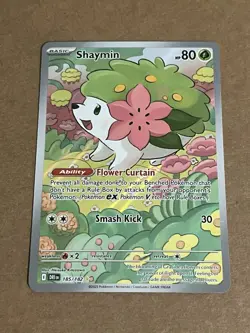 Pokemon TCG Shaymin Holo Card Illustration Rare, 185/182, Destined Rivals Series - Image 1