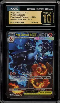 Pokemon Mega Charizard X ex Phantasmal Flames SIR #125 CGC 10 Pristine - Image 1