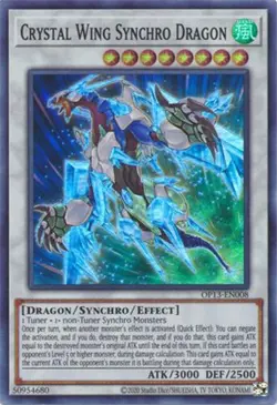 Yu-Gi-Oh Card - OP13-EN008 - CRYSTAL WING SYNCHRO DRAGON (super rare) - NM/Mint - Image 1