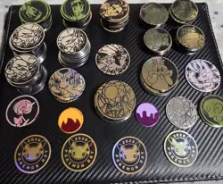 Lot of 148 Official Pokemon TCG Coins Holographic Mixed Characters - Image 1