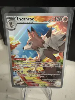 Pokemon Lycanroc Illustration Rare Holo SV09 166/159 - Image 1