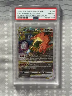 PSA 8 NM-MINT Charizard VSTAR SWSH262 UPC Promo ULTRA-PREMIUM Pokemon Card - Image 1