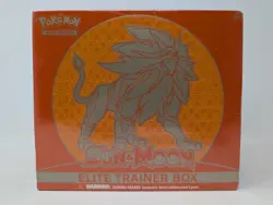 New Sealed Pokemon TCG Sun and Moon Base Elite Trainer Box ETB - Solgaleo - Image 1