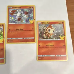 Pokemon TCG Celebrations Promo Holo Card Lot Turtwig Cyndaquil Scorbunny 4 - Image 2