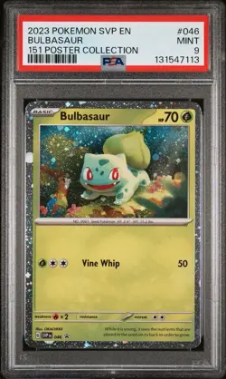 2023 POKEMON SVP EN-SV BLACK STAR PROMO 151 POSTER COLLECTION BULBASAUR PSA 9 - Image 1