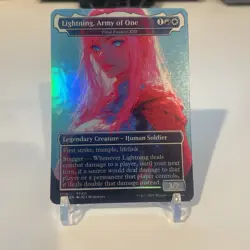 MTG Lightning Army Of One Borderless Foil Playtest Card Final Fantasy COMMANDER - Image 1