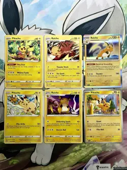 6x Raichu Pikachu Lot Sword Shield Lost Origin Pokemon Cards Collection - Image 1
