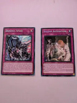 Yu-Gi-Oh Dominus Spark + Solemn Accusation Secret Rare Blazing Dominion - Image 1