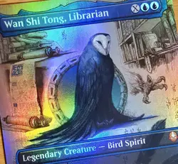X 1 Wan Shi Tong, Librarian (Borderless, Foil) NM-M Avatar MTG Magic - Image 1